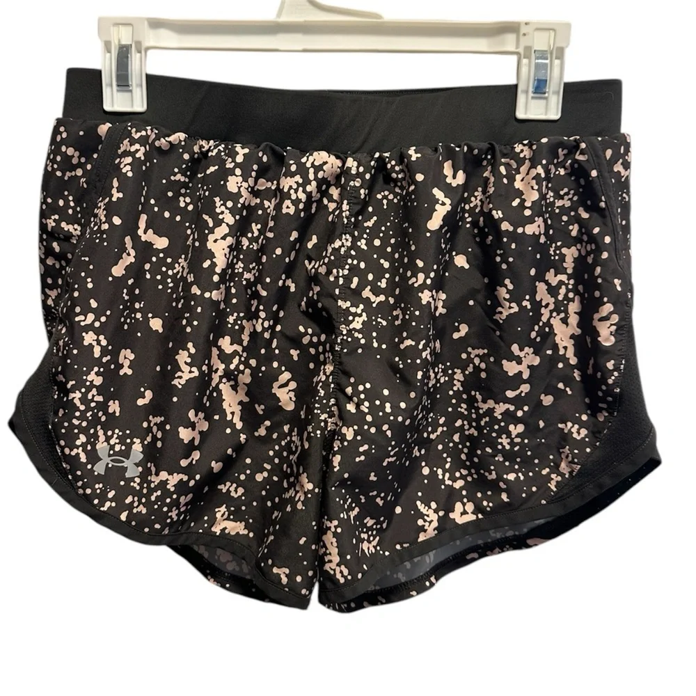 Under Armour black and pink/peach Women's Shorts - Picture 2 of 5